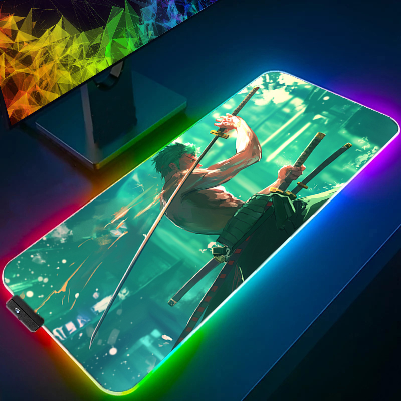 Uma peça zoro mouse pad rgb ac - Tech Accessories Pc avaliação e preço