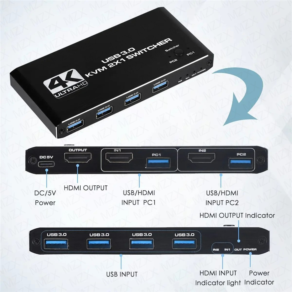 Switch KVM 4K 60Hz, Hub USB 3. - Tech Accessories Pc avaliação e preço
